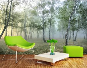 Grön skog 3d landskap bakgrund väggmålning moderna vardagsrum bakgrundsbilder