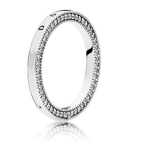 Autentico set di anelli in argento sterling 925 Confezione regalo originale per Pan Hearts Signature CZ Diamond Ring per donna Uomo W158