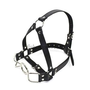 Bondage Fantasy Head Harness Plug Oral Restraint Spider Open Mouth double O-ring Gag Toy #R97