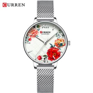 Panie zegarki Curren Nowy projekt mody kobiety oglądają swobodną elegancką kobietę kwarcową zegarek z bransoletką ze stali nierdzewnej