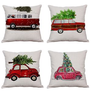 Wholesale gray christmas tree for sale - Group buy 1pcs New Year Christmas pillow Christmas Tree Linen Pillowcase Cartoon Car Decorations for Home Gifts Navidad