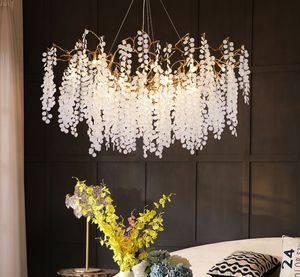 French Light Luxury Pendant Lamp Tree Branch Villas Living Room Restaurant Chandelier Full Copper LED Crystal Chandeliers MYY