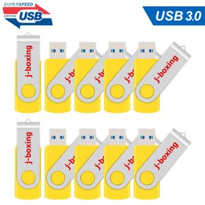 10x Yellow 16 GB USB 3.0 Flash Drives Metal Obrotowy Flash Pen Drive Thumb Memory Stick Druging Storage for Computer Macbook Tablet Laptop