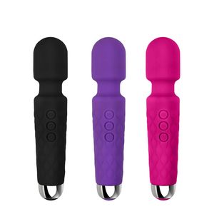 Kolacja Potężna Magiczna różdżka łechtaczka Vibrator Sex Zabawki dla Kobiety USB Akumulator Wibratory Wibratory Elektryczne Stymulator Massager MX191228