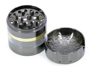 63mm Herb Grinder Crusher Metallo in lega di zinco 4 strati Supporto per scanalatura Dente affilato Fliter Stone Sliver Mills per tabacco Somking Pipe