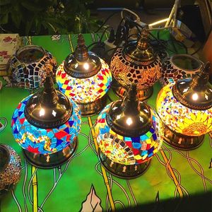 Turkish Mosaic Lamps for Wedding Deco Bedroom Living room turkish mosaic table lamps handmade lampshade Glass mosaic lamp