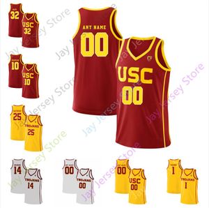 Custom USC Trojans Basketball Jersey College 5 Nikola Vucevic 32 O.J.Mayo 1 Nick Young