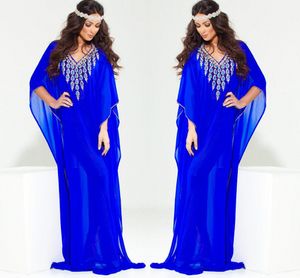 Wholesale royal blue abaya for sale - Group buy 2020 Royal Blue Evening Dresses For Saudi Arabian Womens Luxury Muslim Arabic Arab Caftans Islamic Beaded Dubai kaftan Abaya Gowns