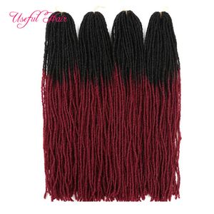 DIY Dreadlocks Ombre Sarışın Tığ Saç Uzantıları Uzun Sentetik Saç Örgü 18 inç Örgü Saç Kardeş Mikro Kilitler Düz Faux Locs