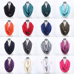 Solidne kolory Kobiety Podstawowe Infinity Loop Ring Scarf Ciepły Nieskończoność Szalik Wrap Zima Jesień Neck Collar Scarves