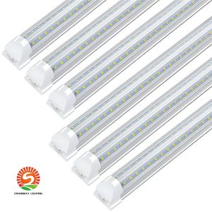 8FT LED Dükkan Işıkları Fikstürü 72 W 6000 K Beyaz V Şekil 8ft 6ft 5ft 4ft 3ft 2ft 1ft T8 Entegre Tüp Soğutucu Işıkları
