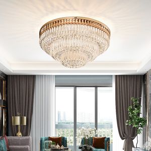 New design  crystal flush mount chandeliers light modern round chandelier lighting ceiling lamps for hotel villa living room bedroom