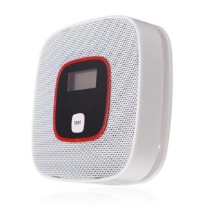 LCD 0 ~ 999ppm CO Carbon Minoxide Alarm Gazu Czujnik Detektor Testera gazu Dymny - Biały