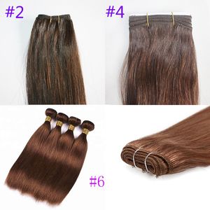 İnsan Saç Ürünleri 3pcs Lot Brezilya Hint Perulu Malezya Saç Düz koyu açık kahverengi renk 100 İşlenmemiş Saç Uzatma