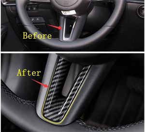 Für Mazda 3 Axela 2019 2020 ABS Carbon Faser Auto Lenkrad Schutzhülle Trim Aufkleber Innen Auto Styling Zubehör