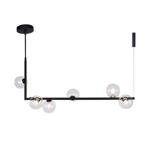 Nordic Minimalist Long Glass Ball Lights Postmodern Line Restaurant Bar Cafe Crossbar Lampa Bubble Lampa wisiorka