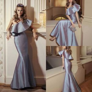 Papilio Boutique Prom Dresses One Shoulder Mermaid Long Satin Formella aftonklänningar Golvlängd Anpassad special OCN -klänning