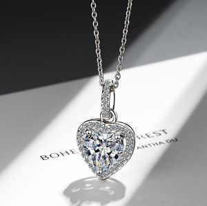 Zircon Necklace Women's Heart Shaped Full Diamond Short Clavicle Chain Simple Temperament Net Red Ins Love Pendant WY384