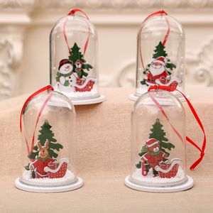 2019 Weihnachtsanhänger, Ornament, transparent, aus Holz, Harz, durchsichtiger Kunststoff, Bastelkugel, Weihnachtsbaumdekoration, Partyzubehör