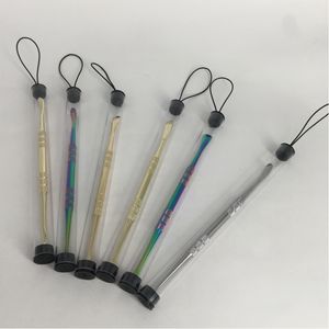 Wholesale tube steels resale online - Plastic Tube pack Wax dabber tool wax atomizer stainless steel dab tool for glass pipe water bong wax Concentrate vaporizer pen