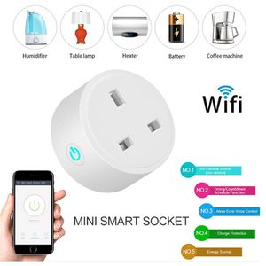 16A UK EU Smart Power Plug com Alexa, Google Home Audio Voice Wireless Control, 2.4G Wifi Socket Outlet Support Android IOS Phone