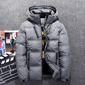 뜨거운 판매 2019 겨울 남성 화이트 오리 아래로 재킷 고품질 캐주얼 windproof 따뜻한 재킷 및 코트 슬림 피트 회색 파카