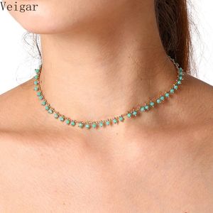 Акриловые бусины с бисером Choker 2018 мода ювелирные изделия простые деликатные золотые цветные ожерелья для женщин женские ожерелье