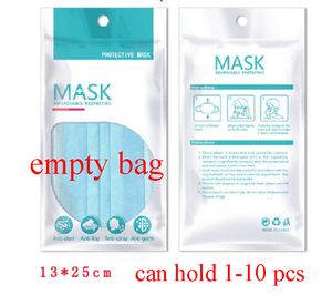 Freeshipping 1000pcs 13 * 25 cm 15 * 21cm zíper de plástico opp varejo sacola de embalagem para máscara facial descartável 3 camada máscara furo buraco pacote pacote