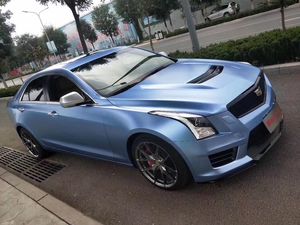 Premium Pearl Matte Mist Blue Metallic Car Vinyl Wrap Foil med Air Release Sticker Adhesive Car Wrapping Film Roll