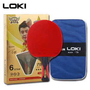 LOKI 6 Star Professional Table Tennis Racket Ebony Carbon Table Tennis Bat Fast Attack Ping Pong Racket Arc Pingpong Rackets T190928