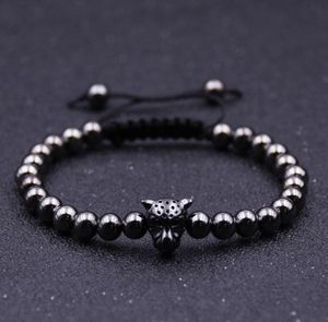 Leopardenkopf hohle Kupferperlen Perlenarmband Herren beliebtes handgefertigtes Designerarmband