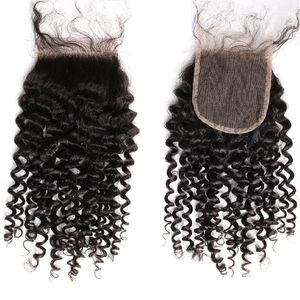 HD Lace Closure Curly Weave 4x4 Top Closures with Baby Hair Malaysian Human VirginHair Pieces 8-26inch Bella Hair