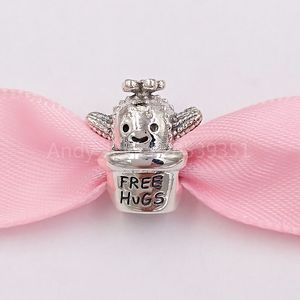 Andy Jewel 925 Sterling Silver Beads Free Hugs Cactus Charm Tarms يناسب أساور المجوهرات الأوروبية على طراز Pandora 798786C01