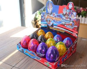 12 sztuk / partia Dinozaur World Dinosaur Egg Deformed Ultraman Śmieszne Easter Eggs Help Children Poznaj Nieznane Zabawki Darmowa Wysyłka