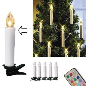 10pcs LED Bateria Velas controle remoto sem fio 12 cores Operado Luz para Luz da festa de casamento Hallowmas da árvore de Natal Decoração