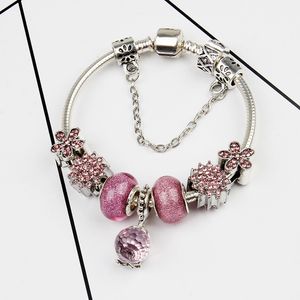 Bracelets D'origine Pandora achat en gros de Murano Glass Charm Bracelets Bead Noël Cz Crystal Charms Dangle pour Femmes Original Diy Bijoux Style Fit Pandora