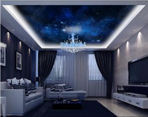 Personalizado Grande céu estrelado photo wallpaper 3d murais de teto papel de parede Fantasia universo estrelas zenith teto mural papel de parede