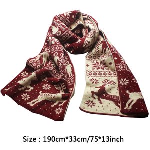 Lenço de inverno quente para mulher homem cachecol de natal moda snowflake elk imprimir lenço engrossar lã malha lenços presente de natal dbc vt0993