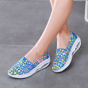 Hot Sale-Women Breathable Slim Wedges Canvas Sneakers Shoes Women Platform Swing
