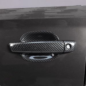 Porta de carro manipula decoração capa guarnição para audi a3 8v 2013-2019 cor de fibra de carbono cor doorknob porta tigela cobre decalques exteriores