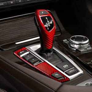 Console centrale rossa Pannello cambio Decorazione Copertura Trim Fibra di carbonio per BMW F10 F18 F07 F25 F26 LHD Car Styling Interior