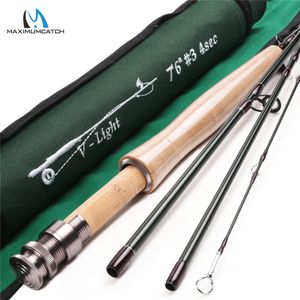 MocnoxCatch V-Light 6FT / 6.6ft / 7ft / 7.6 stóp 1/2 / 3WT Fly Rod Graphite IM10 Włókno węglowe So Light Waga Fly Fishing Rod