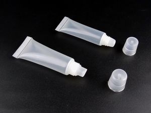 Tomma läppglansbehållare 5 ml 8 ml 10 ml 15 ml pressad genomskinlig plast påfyllningsbara läppglansrör Sminkglasrör