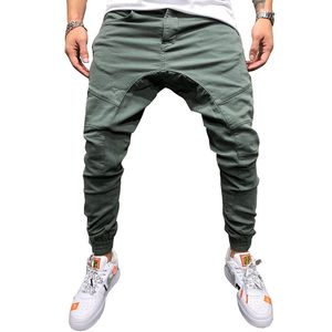 最新の2019年のズボンジッパー装飾スプライシングHarem Joggers Pants男性ズボンズボンの弾薬ドロップ輸送ABZ150 Q190416