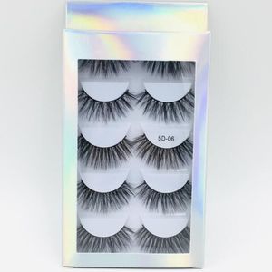 False Eyelashes set 5 pairs mink fur hair fake lashes handmade reusable eyelash extensions 6 models available laser packaging box DHL Free