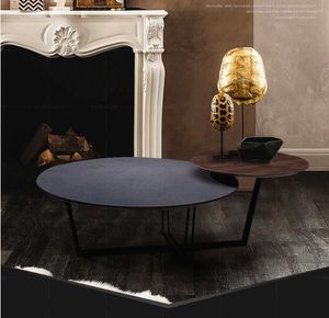 Sucesso industrial sala de estar mobiliário nórdico madeira maciça ferro mesa de chá simples estilo retro estilo loft pequeno designer