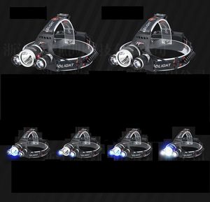 3 LED headlights Powerful T6 Zoomable Headlamp Waterproof Outdoor cycling hiking emergency headlamps with 18650 battery charger