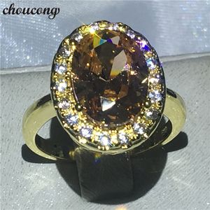 Choucong Vintage Lady Ring Ovala Cut Diamond Yellow Gold Fylld Engagemang Bröllop Band Ringar För Kvinnor Män Present