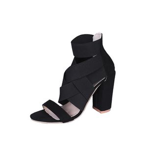 뜨거운 판매 - 2019 발목 스트랩 여름 신발 여성 오픈 발가락 chunky 하이힐 파티 드레스 샌들 큰 크기 43
