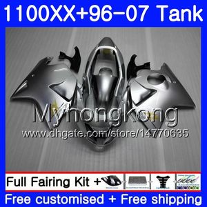 +Tank For HONDA Blackbird CBR1100 XX CBR1100XX 96 97 98 99 00 01 271HM.13 CBR 1100XX glossy silvery 1996 1997 1998 1999 2000 2001 Fairings